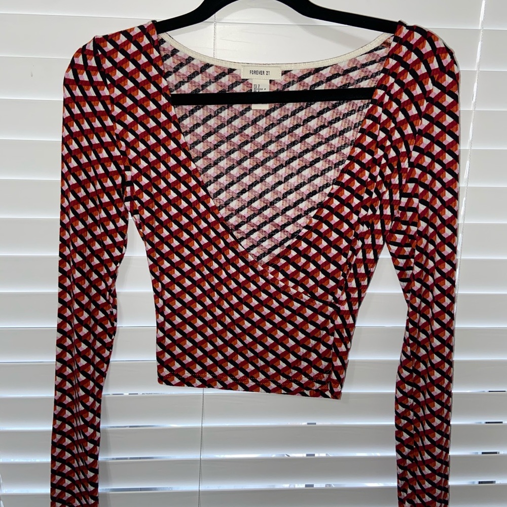Forever 21 Cross Front Long sleeve Top